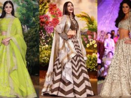 Bollywood Actresses in Designer Lehenga Choli