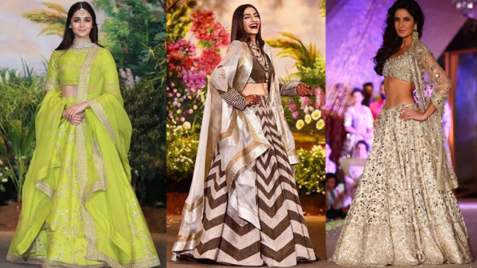 Bollywood Actresses in Designer Lehenga Choli
